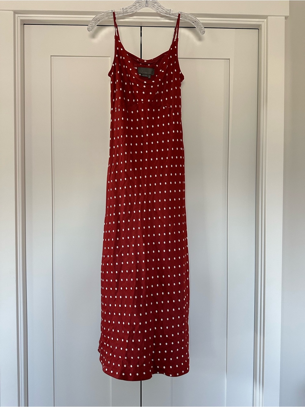 Anthropologie Rust Polka Dot Slip Dress